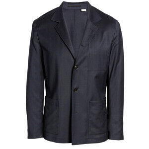 Tiger Of Sweden Deconstructed Stretch Wool Blend Sport Coat Midnight 46R (36US)